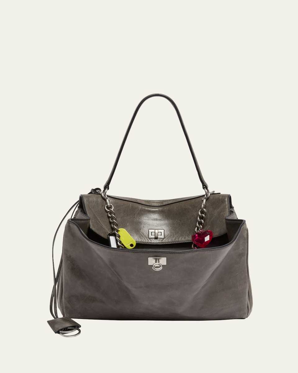 Rodeo Medium Leather Top-Handle Bag with Charms